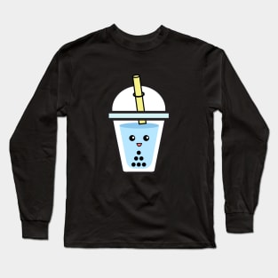 Blue Bubble Tea Boba Long Sleeve T-Shirt